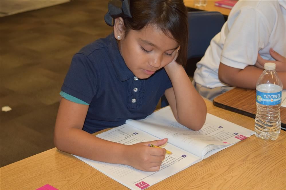 Student taking a test
